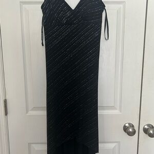 City Triangles Black and Silver High Low Dress